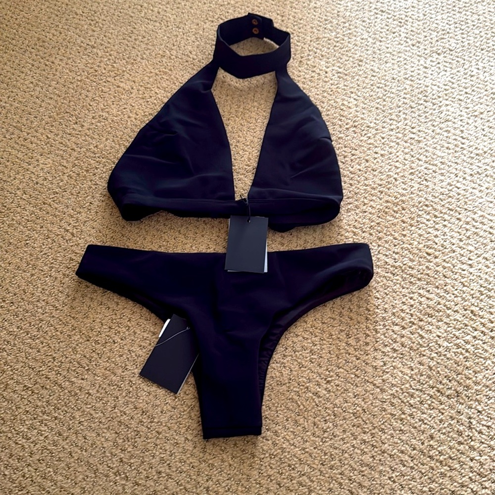 Black Halter Bikini Set